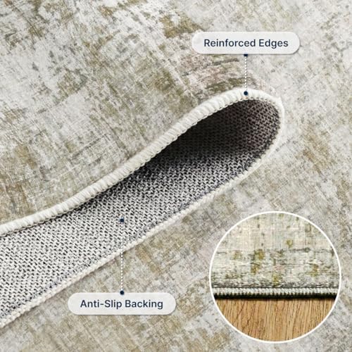 2x3 Area Rug Washable Abstract: Non Slip Throw Rugs for Entryway