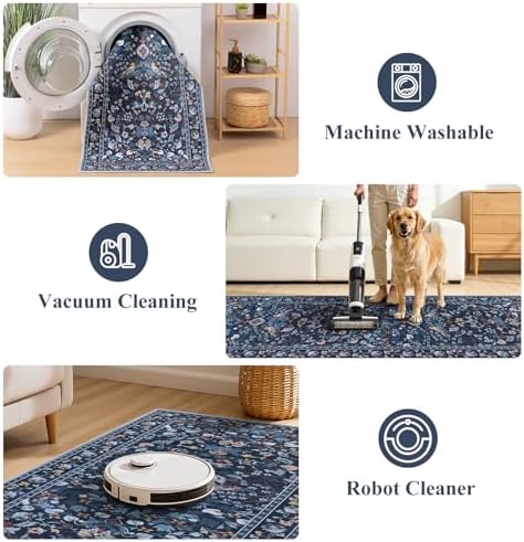 HEBE Hallway Runner Rug 2'x6', Washable Non Slip Kitchen Rug Runner