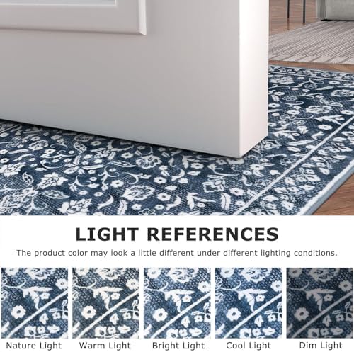 Washable Vintage 3x6 Runner Rug Non Slip Runners for Hallway