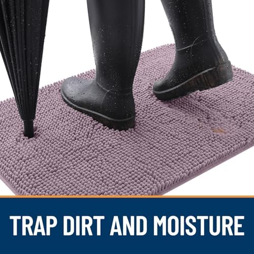 OLANLY Dog Door Mat for Muddy Paws 59x20, Super Absorbent Chenille Mud Mat