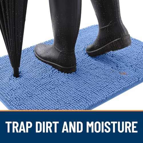 OLANLY Dog Door Mat for Muddy Paws 40x24, Super Absorbent Chenille Mud Mat