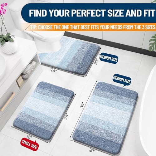 OLANLY Bathroom Rugs Mat 30x20, Extra Soft Absorbent Microfiber Bath Rugs