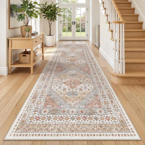 zesthome 3x10 Runner Rug Non Slip,Washable Hallway Runner Rug,Orange