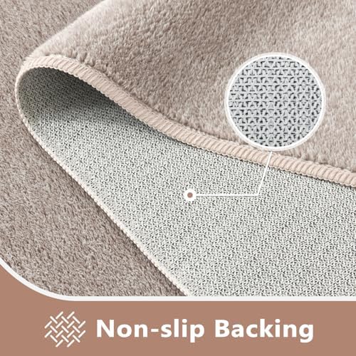 2x6 Oatmeal/White Runner Rug Non-Slip Washable for Hallway Kitchen Bedroom