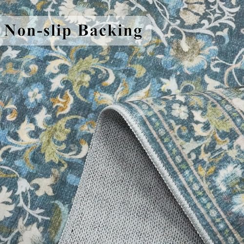 HY HAOYUNLAI Washable 2x2 Floral Square Area Rug Non-Slip Nursery Carpet