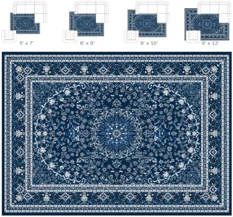Lessymo Area Rugs 9x12 Living Room, Machine Washable Large Rug for Bedroom