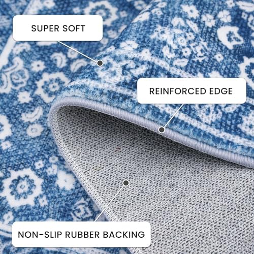 Vintage Washable Runners for Hallway 2.6x18 Runner Rug Non Slip