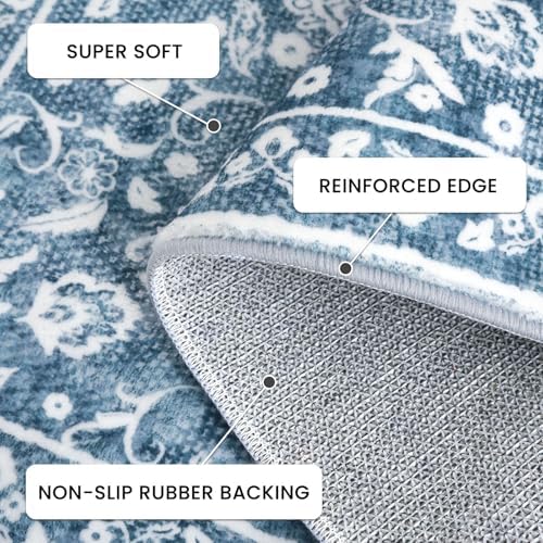 Washable Vintage 2x7 Runner Rug Non Slip Runners for Hallway