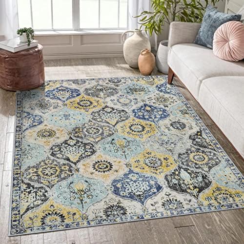 Lahome Moroccan Washable Small Area Rug, 3x5 Area Rug for Bedroom Living Room