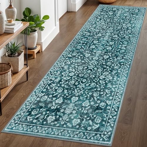 Washable Vintage 3x8 Runner Rug Non Slip Runners for Hallway