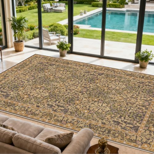 9x12 Washable Area Rugs for Living Room Soft Carpet (Goldenrod)