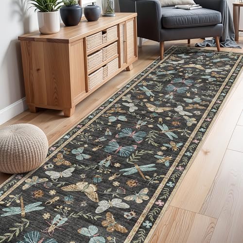 3x12 Washable Runner Rug: 12ft Runners for Hallways Non Slip Kitchen Rug