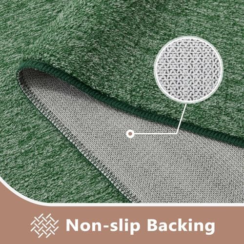 7x10 Large Green/White Area Rug Non-Slip Washable for Living Room Bedroom