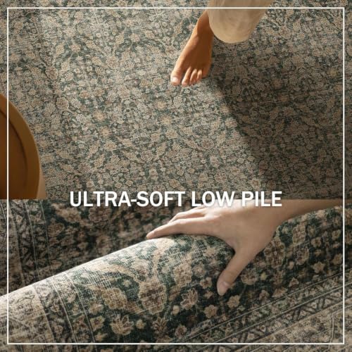 Machine Washable Hallway Runner Rugs: 2'6"x8' Kitchen Rug Stain Resistant Non Slip Low Pile Soft Carpet Runners for Hallways Indoor Entryway Kitchen Laundry Room Bedroom Bathroom Farmhouse