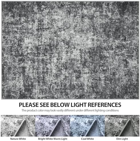 5x8 Area Rugs for Living Room Washable Bedroom Dining Room Black Grey