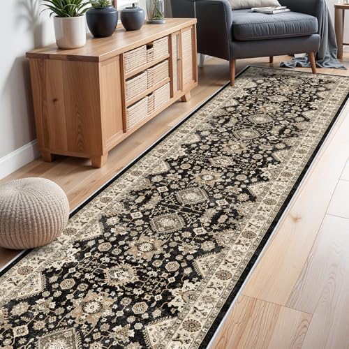 Washable Hallway Runner Rug 3x14: Non Slip Runner Rugs with Rubber Backing