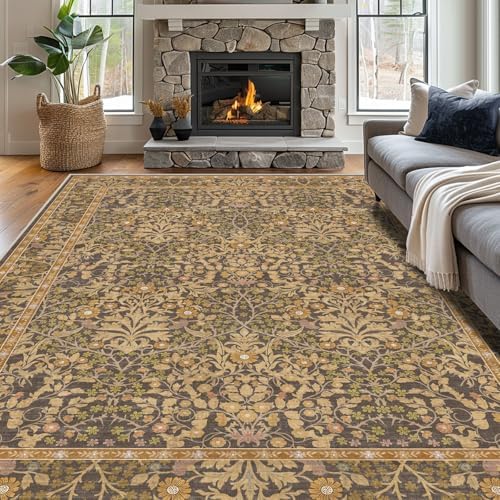 9x12 Washable Area Rugs for Living Room Soft Carpet (Goldenrod)