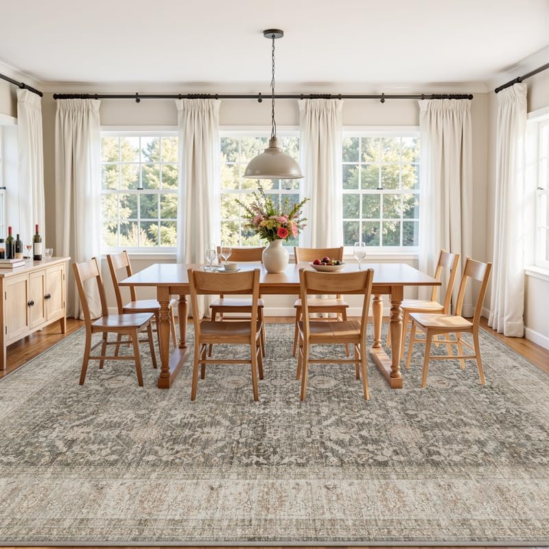 8x10 Area Rugs Living Room: Bedroom Washable Carpet Warm Taupe