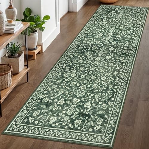Washable Vintage 3x8 Runner Rug Non Slip Runners for Hallway