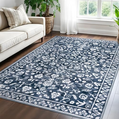 Vintage 5x7 Rugs Washable Living Room Area Rug Non Slip